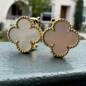White Clover Earrings Alhambra Mother of Pearl inspired